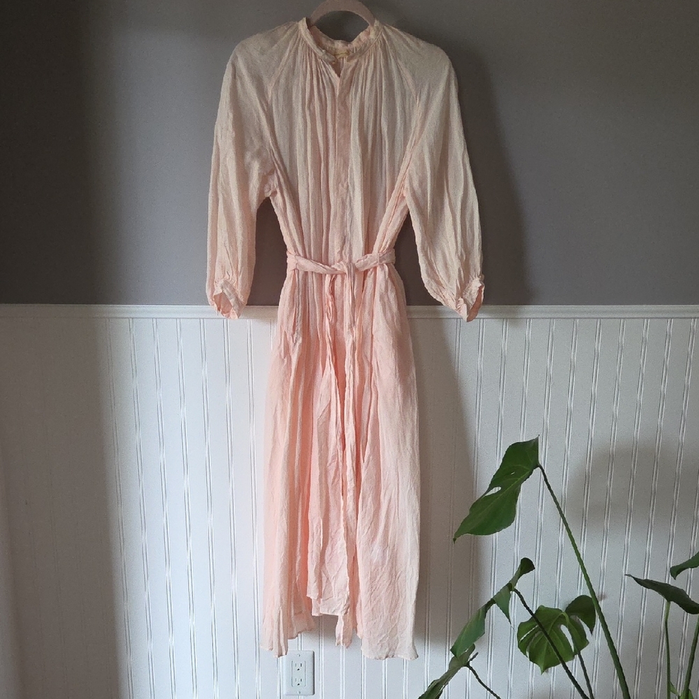 Suzuki Takayuki Flared Linen Dress *Pink*